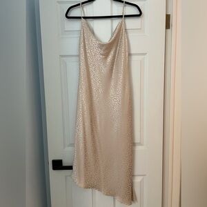 Champagne colored midi dress